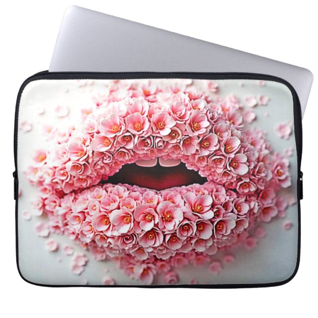 Sweet Bloom Lips Art Laptop Sleeve (Voorkant)
