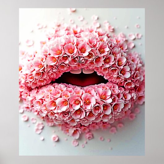 Sweet Bloom Lips Art Poster (Voorkant)