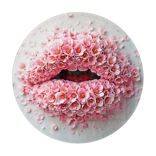 Sweet Bloom Lips Art Snijplank (Voorkant)