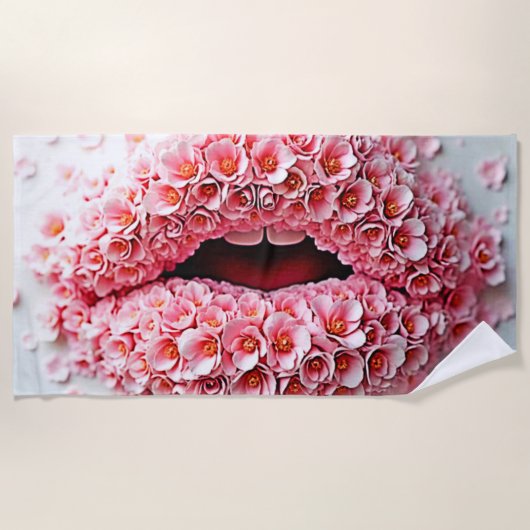 Sweet Bloom Lips Art Strandlaken (Voorkant)