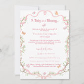 Sweet Blossom Waterverf Elegant Baby shower Kaart (Voorkant)