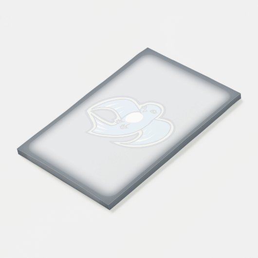 Sweet Blue and White Bird Ink Tekening Design Post-it® Notes (Schuin)