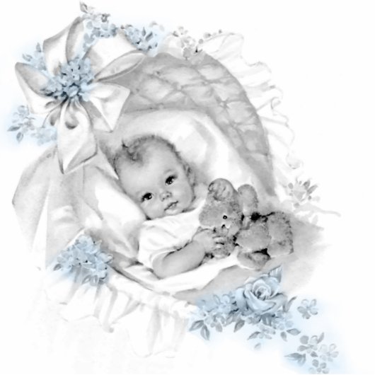 Sweet Blue Baby Boy Shower Staand Fotobeeldje (Voorkant)