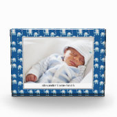 Sweet Blue Baby Elephants Patroonnaam Fotoblokken (Voorkant)