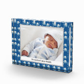 Sweet Blue Baby Elephants Patroonnaam Fotoblokken (Rechts)