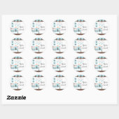 Sweet Blue Baby kamer U bent uitgenodigdSticker Ronde Sticker (Vel)