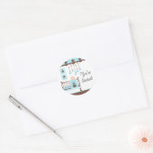 Sweet Blue Baby kamer U bent uitgenodigdSticker Ronde Sticker (Envelop)