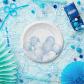 Sweet Blue Balloons Baby shower papier Bord (Feest)