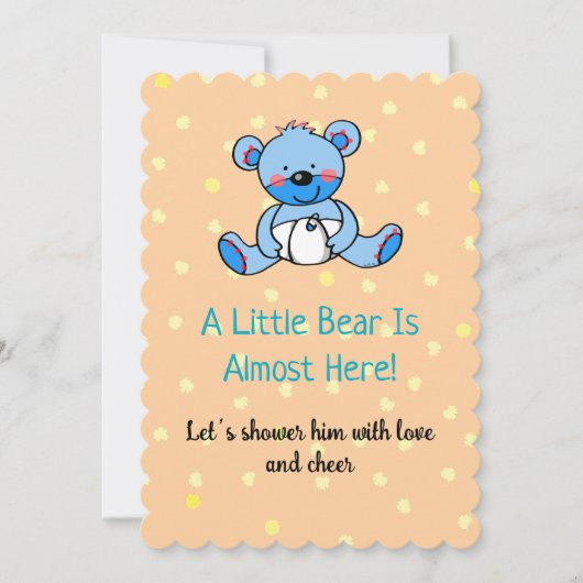 Sweet Blue Beer Baby shower Design Uitnodigen Save The Date (Voorkant)