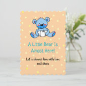 Sweet Blue Beer Baby shower Design Uitnodigen Save The Date (Staand voorkant)