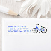Sweet Blue Bicycle Bike CUSTOM-mailadres Etiket (Insitu)