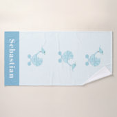 Sweet Blue Bird Carriage Baby Nursery Bath Badhanddoek (Badhanddoek)