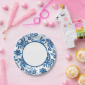 Sweet Blue Blooms Papieren Bordje (Feest)