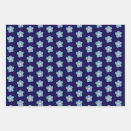 Sweet Blue Blossoms voor de marine Inpakpapier Vel