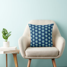 Sweet Blue Blossoms voor de marine Kussen