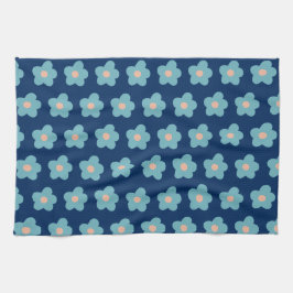 Sweet Blue Blossoms voor de marine Theedoek
