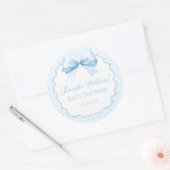 Sweet blue bow baby boy shower dank u sticker (Envelop)