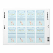 Sweet Blue Bow Boy Lamb Baby shower Bookplaat Etiket (Full Sheet)
