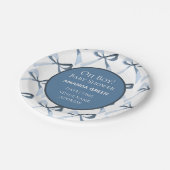 Sweet Blue Bows Baby shower Papieren Bordje (Gekanteld)