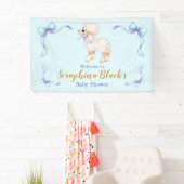Sweet Blue Boy Lamb Baby shower Banner (Insitu)