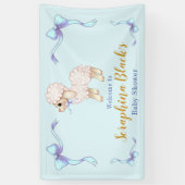 Sweet Blue Boy Lamb Baby shower Banner (Verticaal)