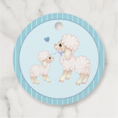 Sweet Blue Boy Lamb Baby shower Dank je Bedankjes Labels (Achterkant)