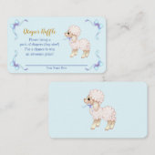 Sweet Blue Boy Lamb Baby shower Diaper Raffle Informatiekaartje (Voorkant / Achterkant)