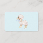 Sweet Blue Boy Lamb Baby shower Diaper Raffle Informatiekaartje (Achterkant)