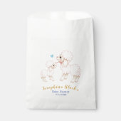 Sweet Blue Boy Lamb Baby shower Favor Bag Bedankzakje (Voorkant)