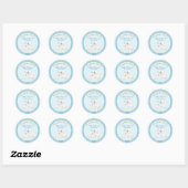 Sweet Blue Boy Lamb Baby shower Ronde Sticker (Vel)
