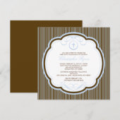 Sweet Blue Brown Cross Boy Communitation Kaart (Voorkant / Achterkant)