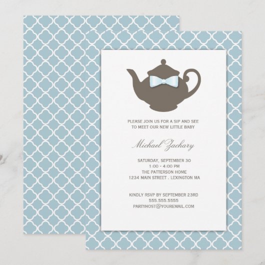 Sweet Blue | Bruine theepotsip en zeep Kaart (Voorkant / Achterkant)