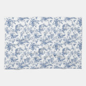 Sweet Blue Bunny Rabbits French Toile Theedoek (Horizontaal)