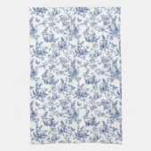Sweet Blue Bunny Rabbits French Toile Theedoek (Verticaal)