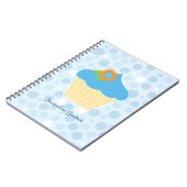 Sweet Blue Cupcake-laptop Notitieboek (Linkerzijde)