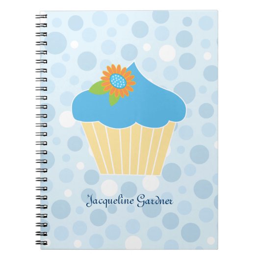 Sweet Blue Cupcake-laptop Notitieboek (Voorkant)