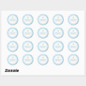 Sweet Blue Daisy Flowers Chic Boy Baby shower Ronde Sticker (Vel)
