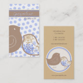 Sweet Blue Damask Chicks Polka Dots Whimsical Visitekaartje (Voorkant / Achterkant)