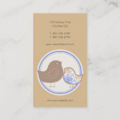 Sweet Blue Damask Chicks Polka Dots Whimsical Visitekaartje (Achterkant)