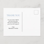 Sweet Blue Donuts Baby shower Sprinkle Dank je Uitnodiging Briefkaart (Achterkant)