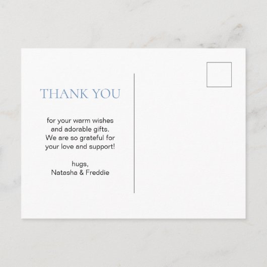 Sweet Blue Donuts Baby shower Sprinkle Dank je Uitnodiging Briefkaart (Achterkant)