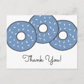 Sweet Blue Donuts Baby shower Sprinkle Dank je Uitnodiging Briefkaart (Voorkant)