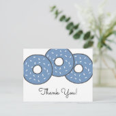 Sweet Blue Donuts Baby shower Sprinkle Dank je Uitnodiging Briefkaart (Staand voorkant)