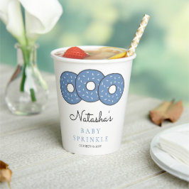 Sweet Blue Donuts Baby Sprinkle Shower Papieren Bekers