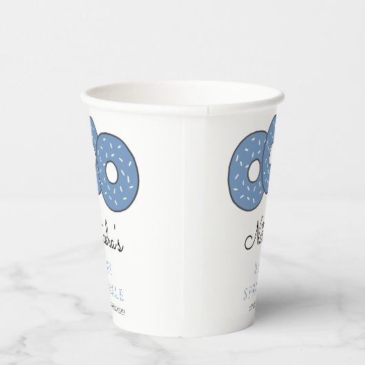 Sweet Blue Donuts Baby Sprinkle Shower Papieren Bekers (Rechts)