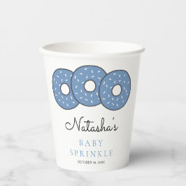 Sweet Blue Donuts Baby Sprinkle Shower Papieren Bekers