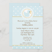 Sweet Blue Duck Boy Baby shower Kaart (Voorkant / Achterkant)