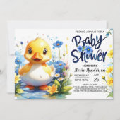 Sweet Blue Duckling Baby shower Kaart (Voorkant)