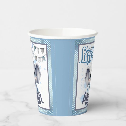 Sweet Blue Elephant - Little Peanut Papieren Bekers (Links)