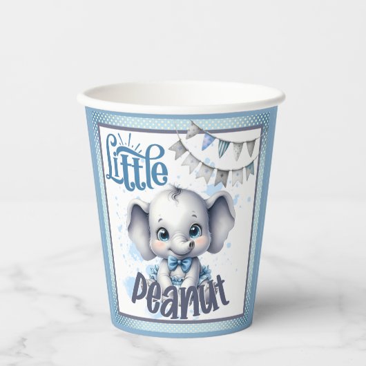 Sweet Blue Elephant - Little Peanut Papieren Bekers (Voorkant)